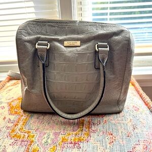 Kate Spade Grey Faux Croc Bag with Shoulder Strap